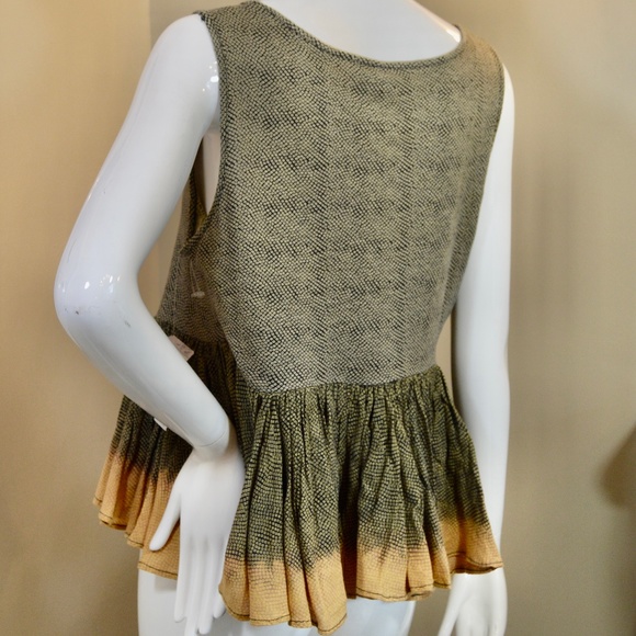 🆕🏷️  Anthropologie Suva Swing Tank Beaded Peplum Top Size M - Picture 13 of 14